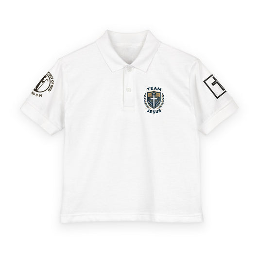 Youth Polo — 'Team Saints 7' Embroidered Jersey Polo